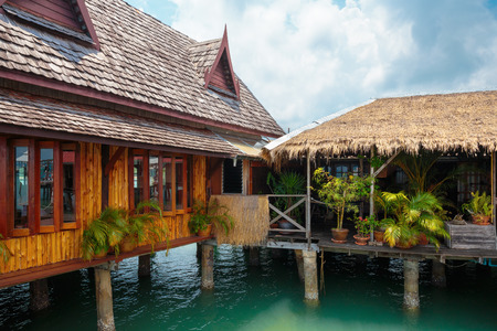 Houses on stilts in the fishing village of Bang Bao, Koh Chang, Thailand