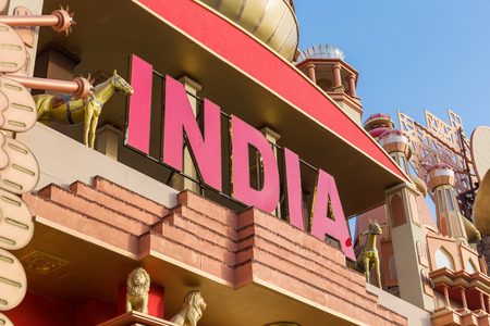 DUBAI, UAE - DECEMBER 4, 2017: Pavilion India in the park entertainment center Global Villageのeditorial素材