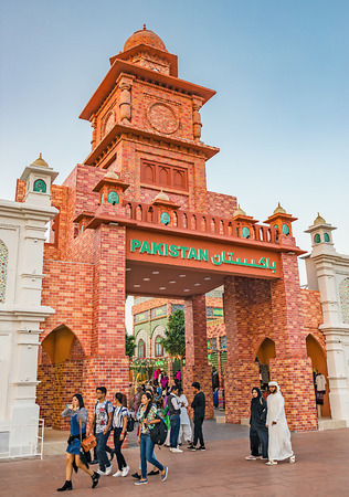 DUBAI, UAE - DECEMBER 4, 2017: Pavilion Pakistan in the park entertainment center Global Villageのeditorial素材