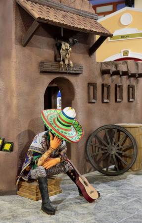 DUBAI, UAE - DECEMBER 4, 2017: Decoration pavilion Mexico in the park entertainment center Global Villageのeditorial素材