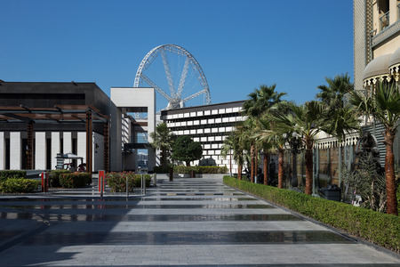 DUBAI, UAE - DECEMBER 5, 2017: New public beach - Jumeirah Beach Residence JBR  with a 2 km promenadeのeditorial素材