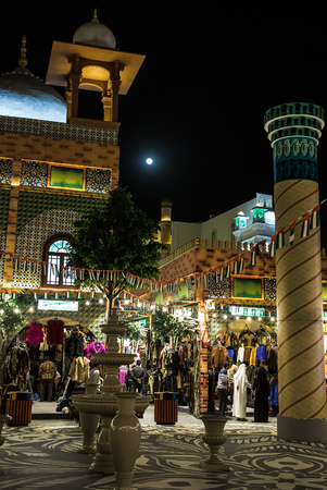 DUBAI, UAE - DECEMBER 4, 2017: General view of the park entertainment center Global Villageのeditorial素材