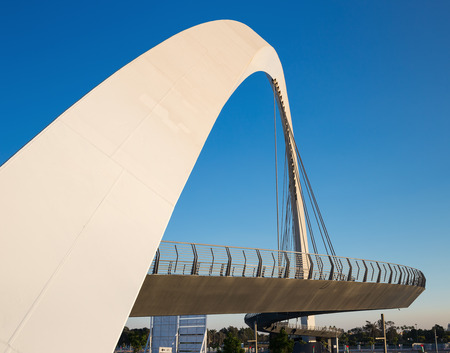 DUBAI, UAE - NOVEMBER 29, 2017: Dubai Water Canal arch bridge
