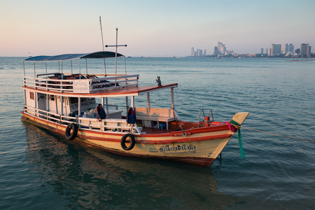 PATTAYA, THAILAND - 4 APRIL, 2015: Fishing ship in the bayのeditorial素材