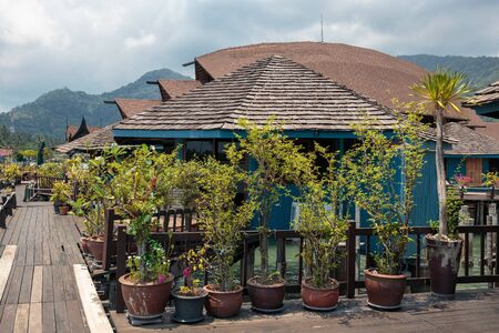 Houses on stilts in the fishing village of Bang Bao, Koh Chang, Thailandの写真素材