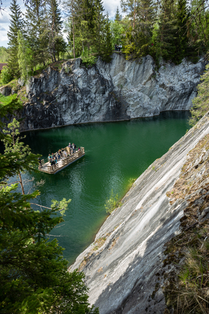 KARELIA, RUSSIA - June 10, 2017: Marble quarry in Ruskeala Parkのeditorial素材