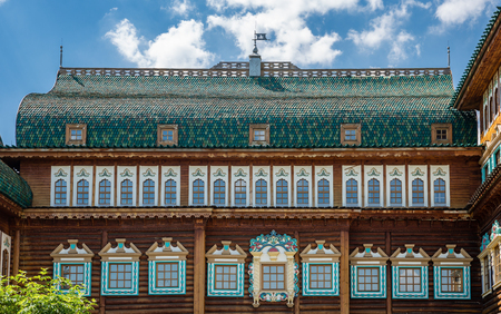 MOSCOW, RUSSIA - June 18, 2018: Wooden palace of Tsar Alexei Mikhailovich in Kolomenskoye museumのeditorial素材