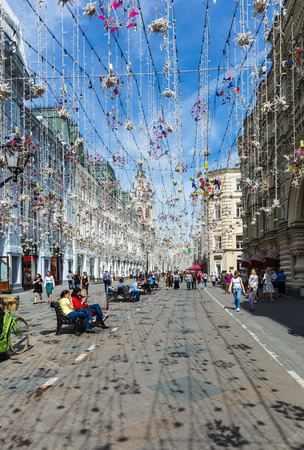 MOSCOW, RUSSIA - June 4, 2018:  Pedestrian street in the historical centerのeditorial素材