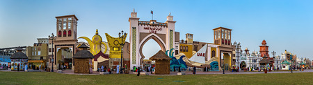 DUBAI, UAE - DECEMBER 4, 2017: Panorama of the Entertainment center Global Villageのeditorial素材