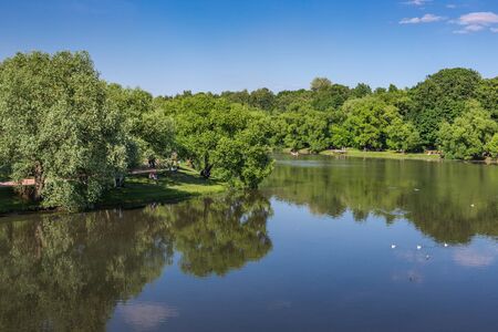 MOSCOW, RUSSIA - JUNE 16, 2018: Lake in the  museum-reserve Tsaritsynoのeditorial素材