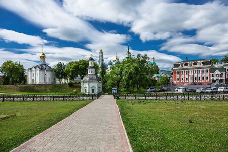 SERGIEV POSAD, RUSSIA - June 21, 2018: General view of the famous Holy Trinity-St. Sergius Lavra, Sergiev Posad, Russiaのeditorial素材