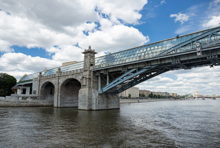 MOSCOW, RUSSIA - June 25, 2018: Pushkinsky (Andreyevsky) Bridge for pedestriansのeditorial素材