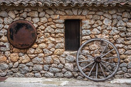 Old medieval barn in a Spanish villageの写真素材