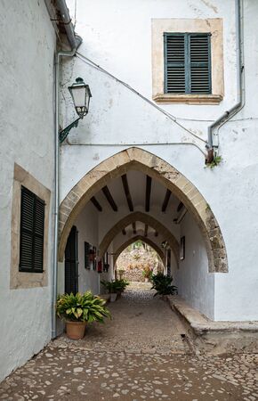 Courtyard of the medieval manor alfabia, Mallorca Spainの写真素材