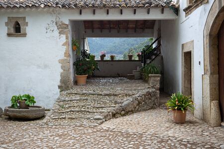 Courtyard of the medieval manor alfabia, Mallorca Spainの写真素材