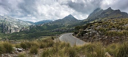 Panorama, Picturesque landscape in the mountains of Tramontana on the island of Mallorcaの写真素材