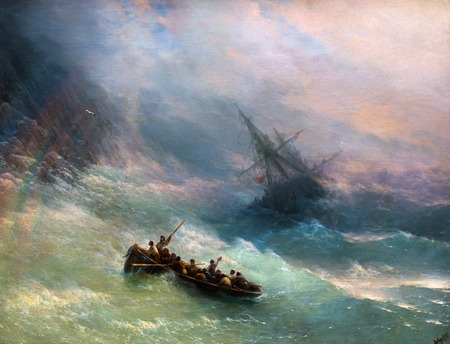MOSCOW, RUSSIA - June 12, 2018: State Tretyakov Gallery-Aivazovsky I.K. The rainbowのeditorial素材