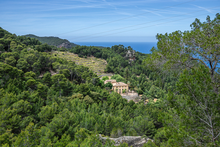Picturesque landscape in the mountains of Tramontana on the island of Mallorcaのeditorial素材