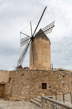 Old windmill in Palma de Mallorca, Spainの写真素材