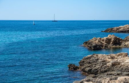 Landscape with rocky coast of Mallorca, Spainの写真素材