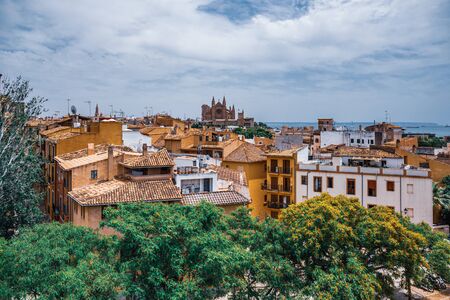historic center of Palma de Mallorca, Spainの写真素材