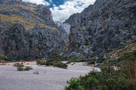 Canyon de la Calobra in the mountains of Tramontana, Mallorcaの写真素材