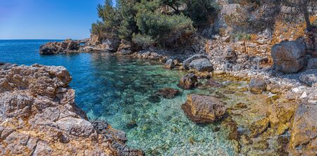 Panoramic Landscape with rocky coast of Mallorca, Spainの写真素材