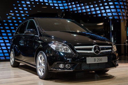 BERLIN - MARCH 16: New model Mercedes-Benz GLK Gel?ewagen at Mercedes-Benz Gallery on March 16, 2013 in Berlinのeditorial素材