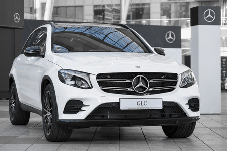 Munich, Germany - May 6, 2016: Modern model of prestigious Mercedes-Benz GLC-class SUV crossover.のeditorial素材