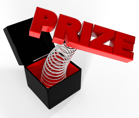 Prize out from a boxの写真素材