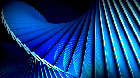 Blue digital background with 3d spiral structuresの写真素材