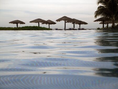 Pool in a resort, Cancun. Mexicoのeditorial素材