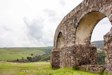 Arcos del Sitio. Tepotzotlan, Mexico.の写真素材