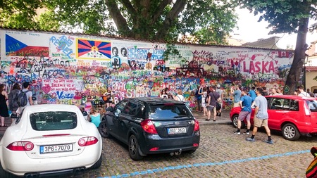 Lennon Wall, Czech Republic.のeditorial素材