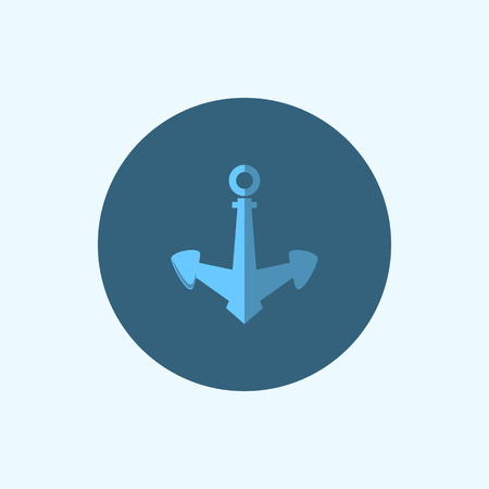 Round icon with anchor, flat icons, vector illustrationのイラスト素材