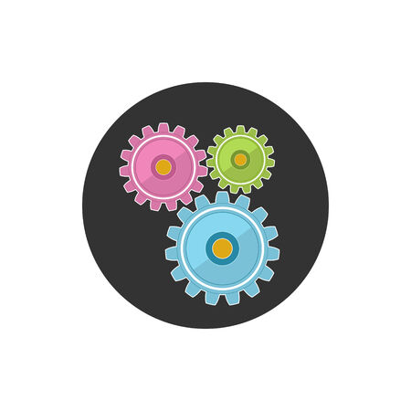 Colorful round  icon gears,  vector illustrationのイラスト素材