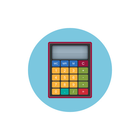 Colorful round  icon calculator ,  vector illustrationのイラスト素材