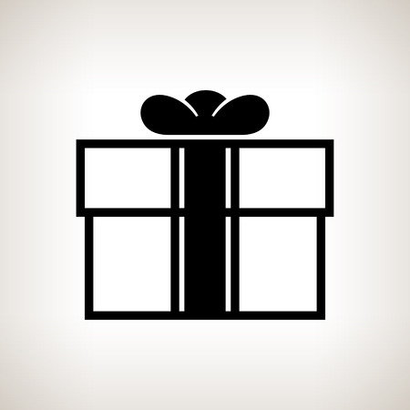 Silhouette gift box on a light background, black and white  vector illustrationのイラスト素材