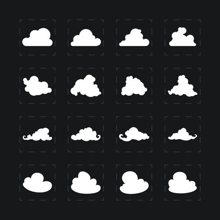 Set of different images clouds, vector illustrationのイラスト素材