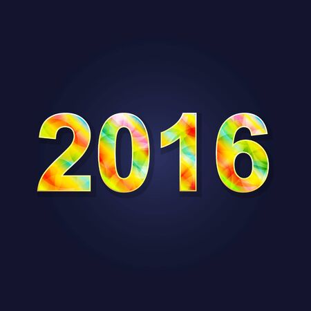 2016 Merry Christmas and Happy New Year Background , 2016 Bright Colorful Text with Bokeh Effect on...