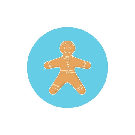 Icon Christmas Gingerbread Man Decorated White Icing and Creamのイラスト素材