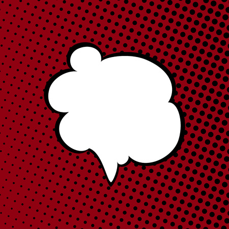 Speech Bubble on Red Background with Black Dots ,Speech Bubble on Pop Art Background, Speech Bubble on Halftone Background, Retro Style, Vector Illustrationのイラスト素材