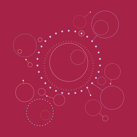 Abstract Technology Geometric Background,  Circles and Nodes,  Line Style Design, Abstract Data Type, Vector Illustrationのイラスト素材