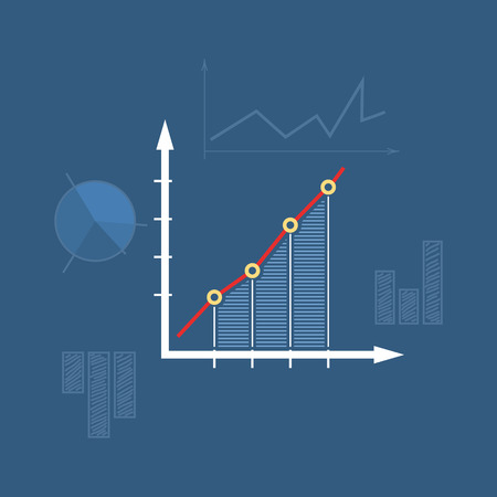 Chart  , Graphic Success, Icon Graph Growth, Line Style Design,  Vector Illustrationのイラスト素材