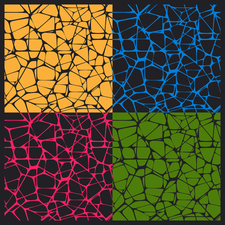 Set of Seamless Patterns, Bright Colorful Abstract Background, Vector Illustrationのイラスト素材