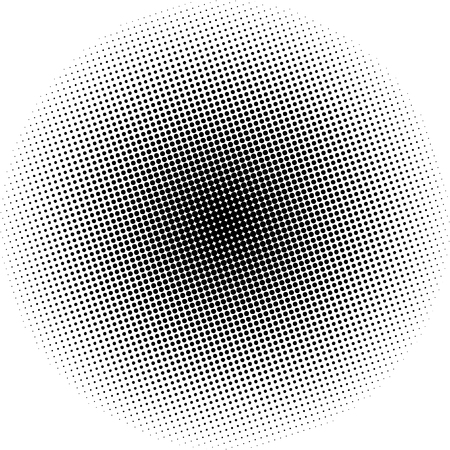 Pop Art Background, Black Dots in the Form of a Circle on a White Background, Halftone Background, Retro Style, Vector Illustrationのイラスト素材