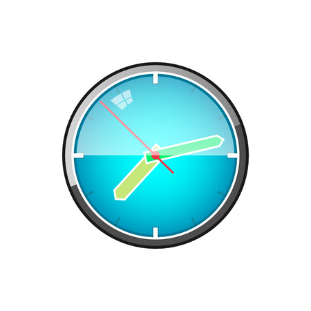 Watch, Wall Clock Isolated on White Background, Vector Illustrationのイラスト素材