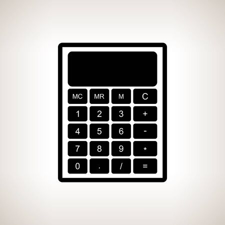 Silhouette calculator on a light background , black and white   illustrationの写真素材