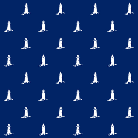 White Lighthouse on Blue Background.のイラスト素材