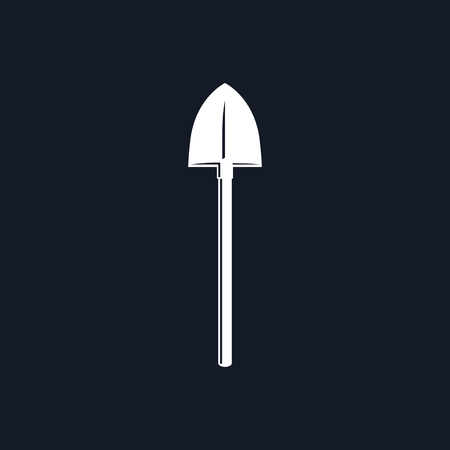 Silhouette of Shovel on a Black Background, a Tool for Digging, Vector Illustrationのイラスト素材